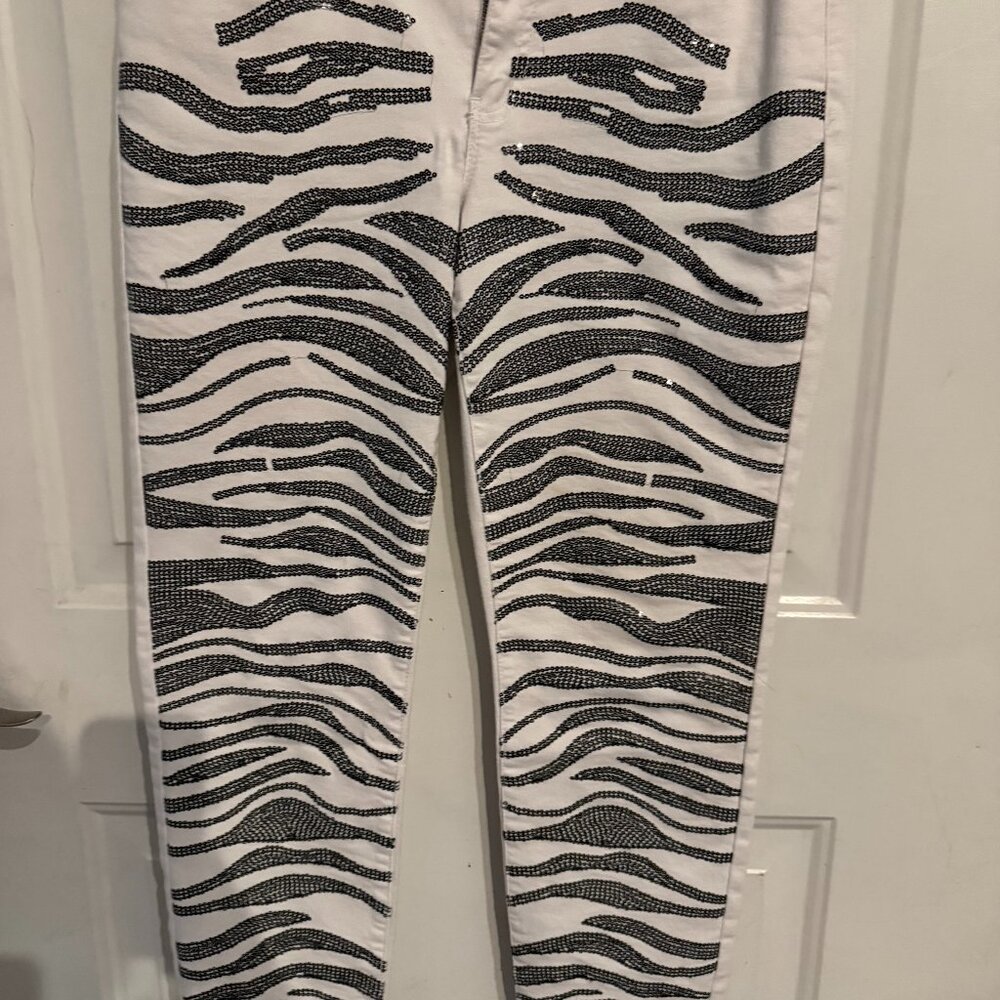 White Pants w/Black Sequins